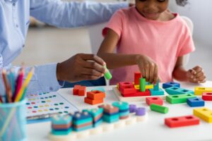 Child playing with blocks